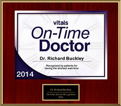 2014 Vitals On-Time Doctor Awarded to Dr. Richard Buckley