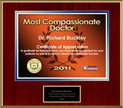 2011 Richard Buckley Patients Choice Compassionate Doctor Award By MilfordMD