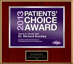 2013 Richard Buckley Vitals Patients Choice Award By MilfordMD