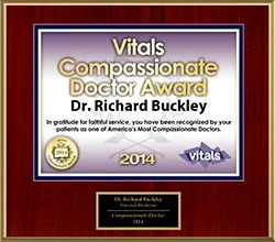 2014 Richard Buckley Vitals Compassionate Doctor Award By MilfordMD