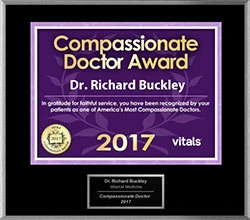 Dr Richard E Buckley, MD Vitals Compassionate Doctor Award 2017