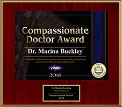2018 Marina Buckley Vitals Compassionate Doctor Award By MilfordMD