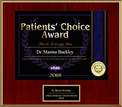 2018 Marina Buckley Vitals Patients-Choice Award By MillfordMD
