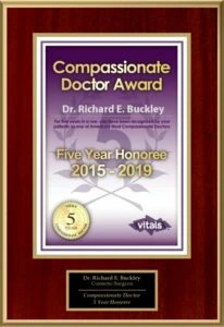 Dr Richard E Buckley, MD Compassionate Doctor Award Five Years 2015-2019