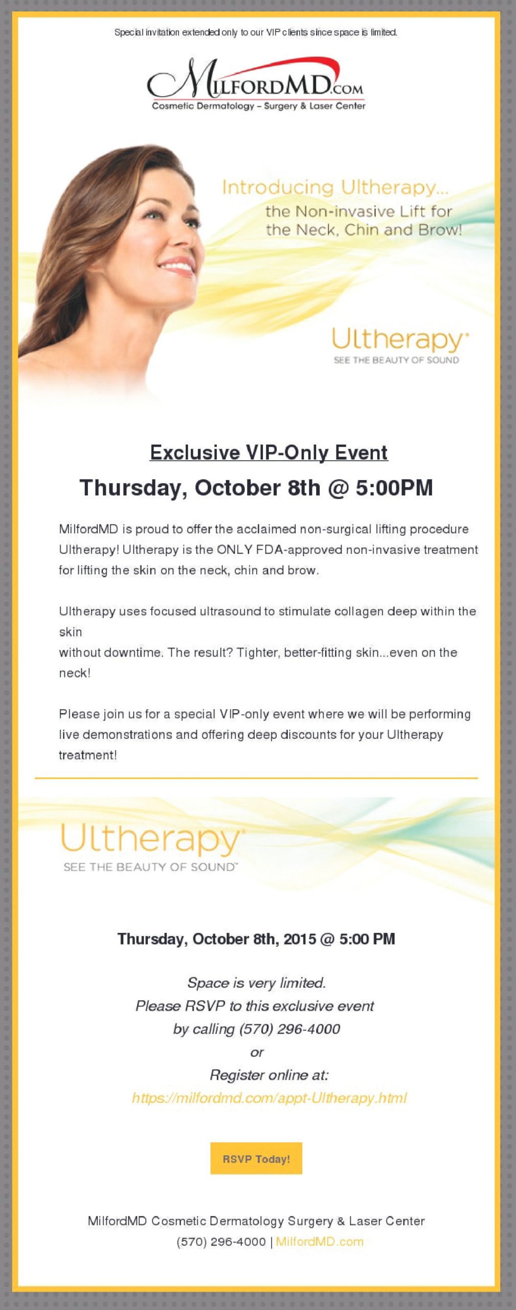 Ultherapy VIP Event Oct-8-2015 By MilfordMD