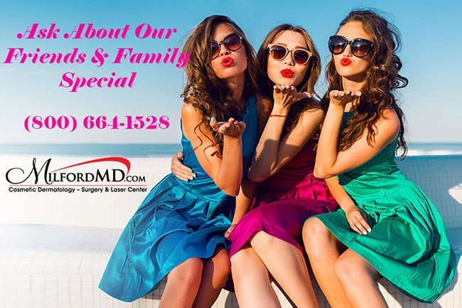 Group of cute ladies happy after visit MilfordMD Cosmetic Dermatology Surgery & Laser Center in Milford, PA