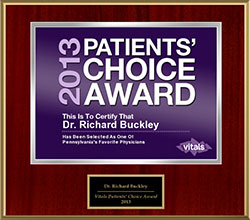 2013 Vitals Patients Choice Awarded to Dr. Richard Buckley
