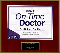 2015 Vitals On-Time Doctor Awarded to Dr. Richard Buckley