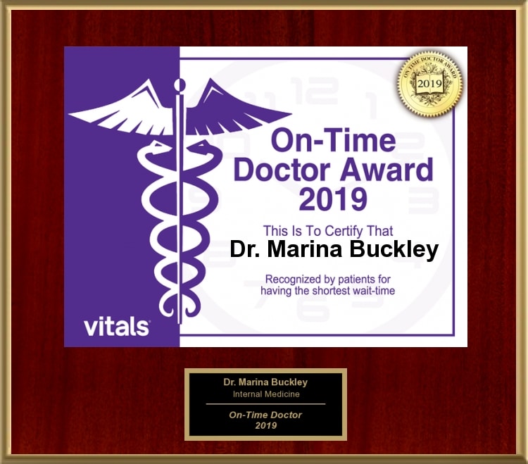 Dr. Marina Buckley On-Time Physician Award - 2019