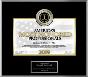 Richard E Buckley MD Top 1% Most Honored Professionals 2019